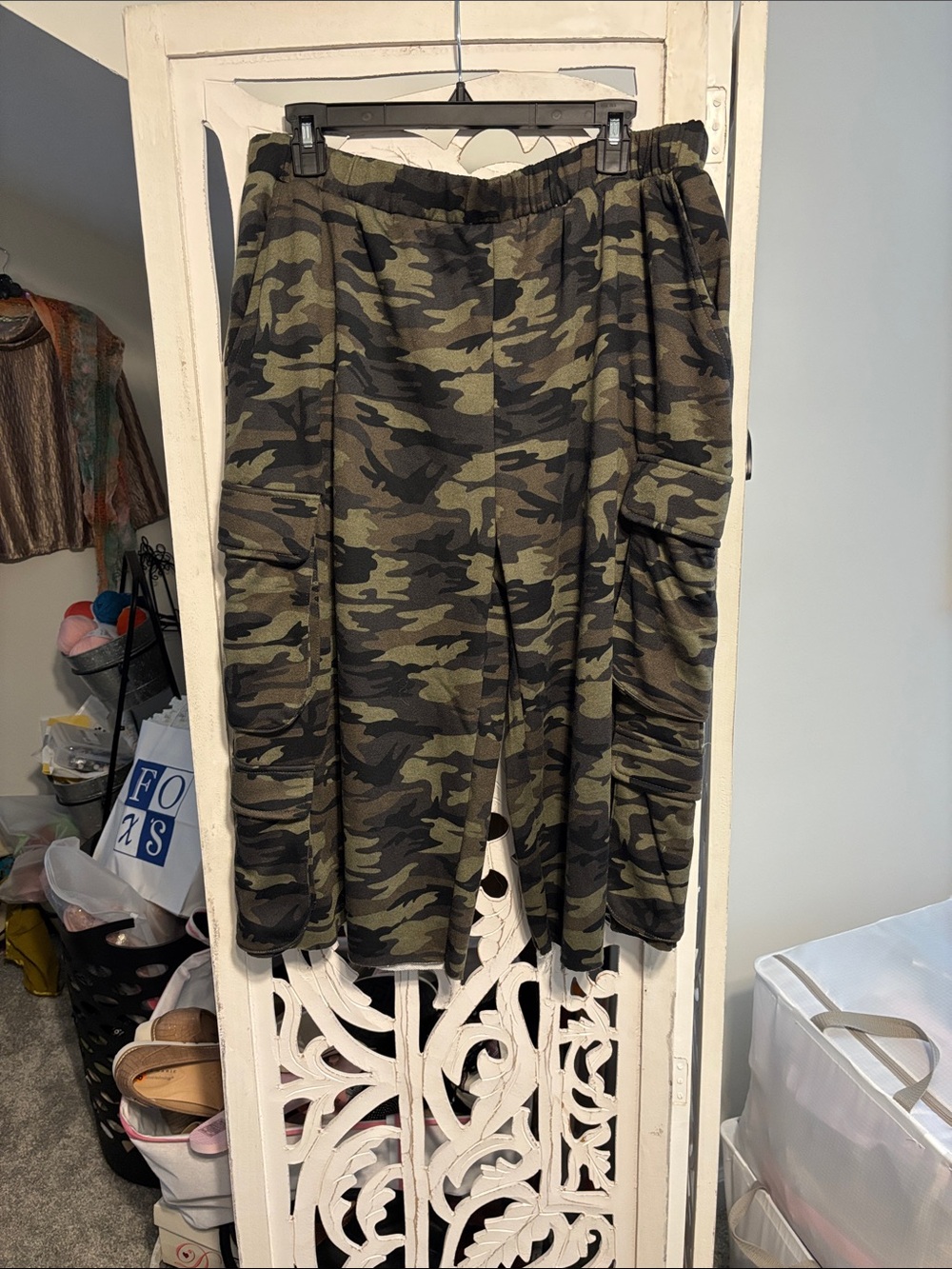 Camo Cargo Jogger Pants - Olive Green